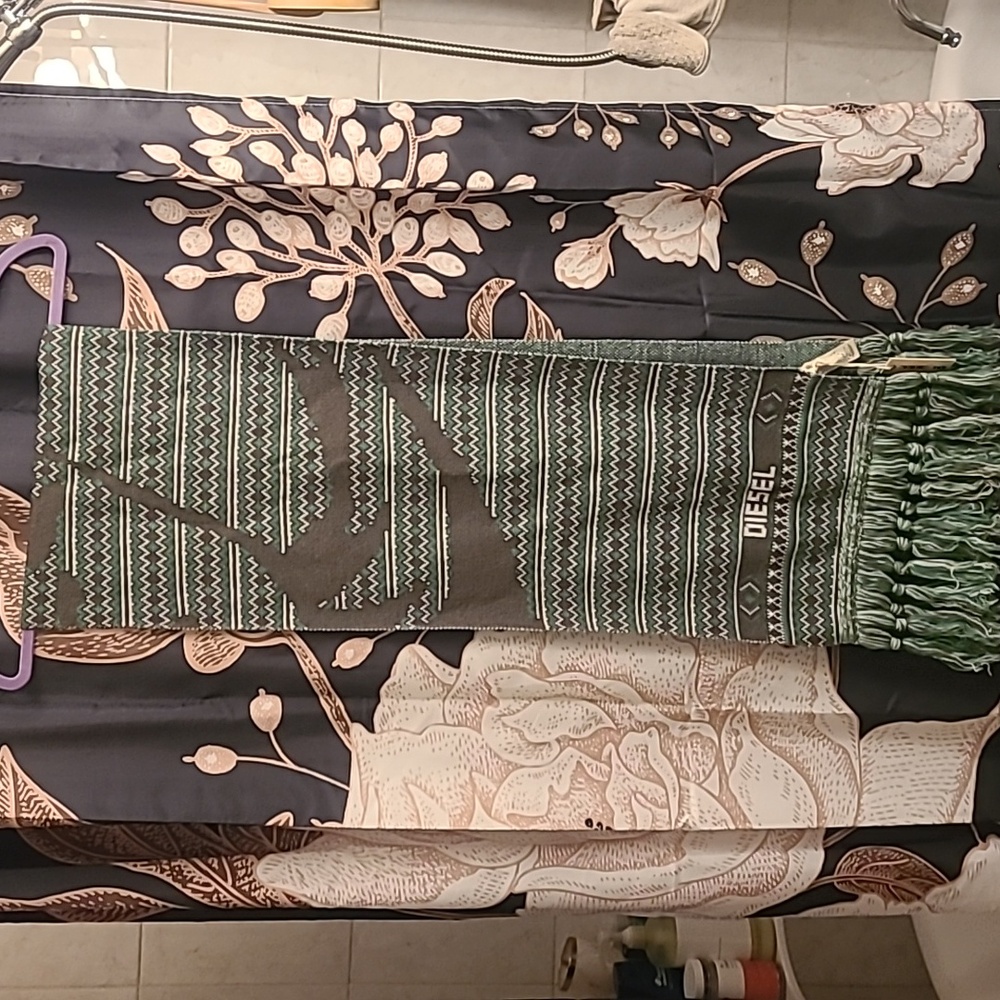 Diesel Green Patterned Scarf - Picture 5 of 11